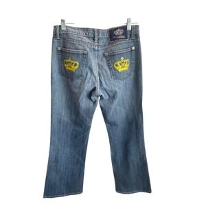 Rare Victoria Beckham for Rock & Republic DVB Crown Rhinestone Jeans 30 Y2K